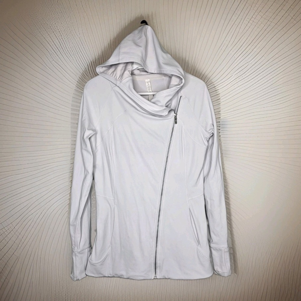 Lululemon Every Journey Hoodie Light Chrome Women's 10 Asymmetrical Zip Athletic
